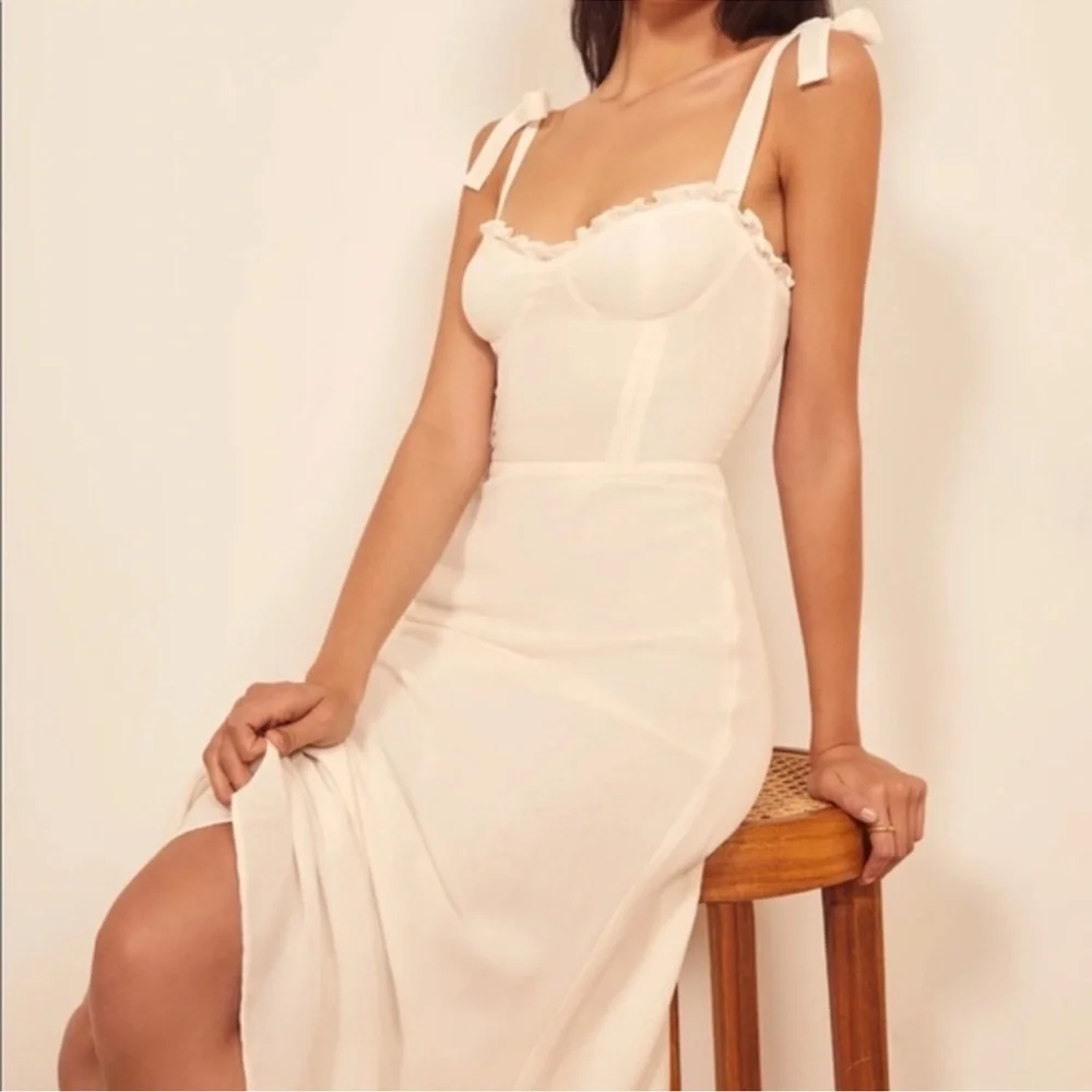 Reformation Nikita Dress - Ivory - Sz 0 - Picture 2 of 6